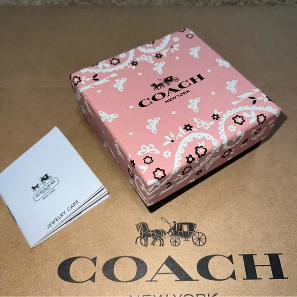 NIB Coach Butterfly Charm Bracelet Silver Rose Gold Crystal Two Tone F86795 Gift - Picture 5 of 5